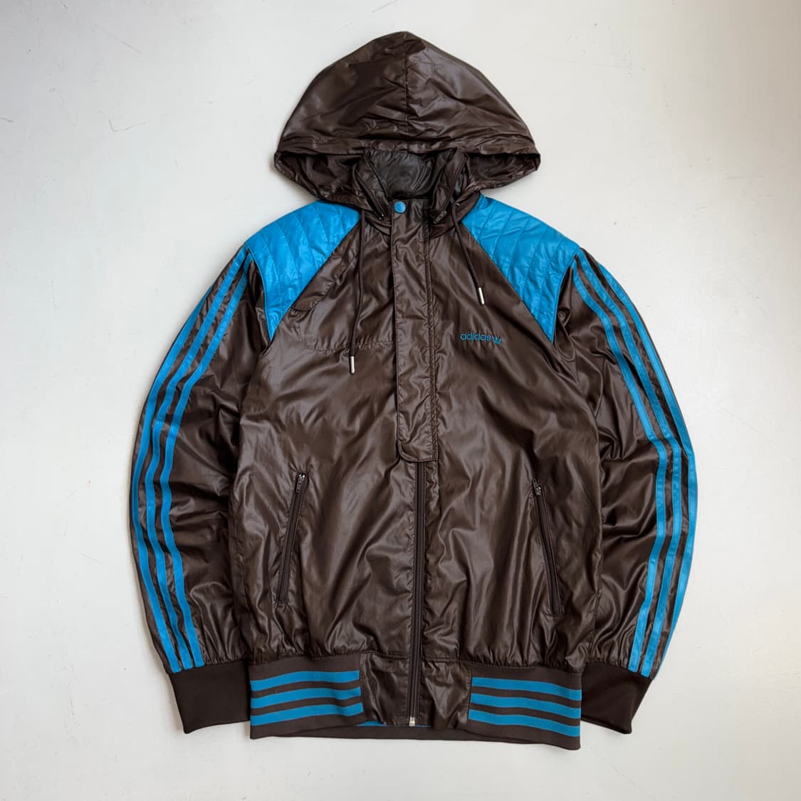 아디다스 베켄바우어 브라운 하늘 민트초코 후드 바람막이 상품이미지2
