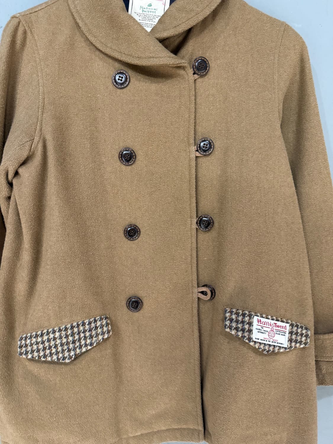 Harris tweed detail double button coat 상품이미지6