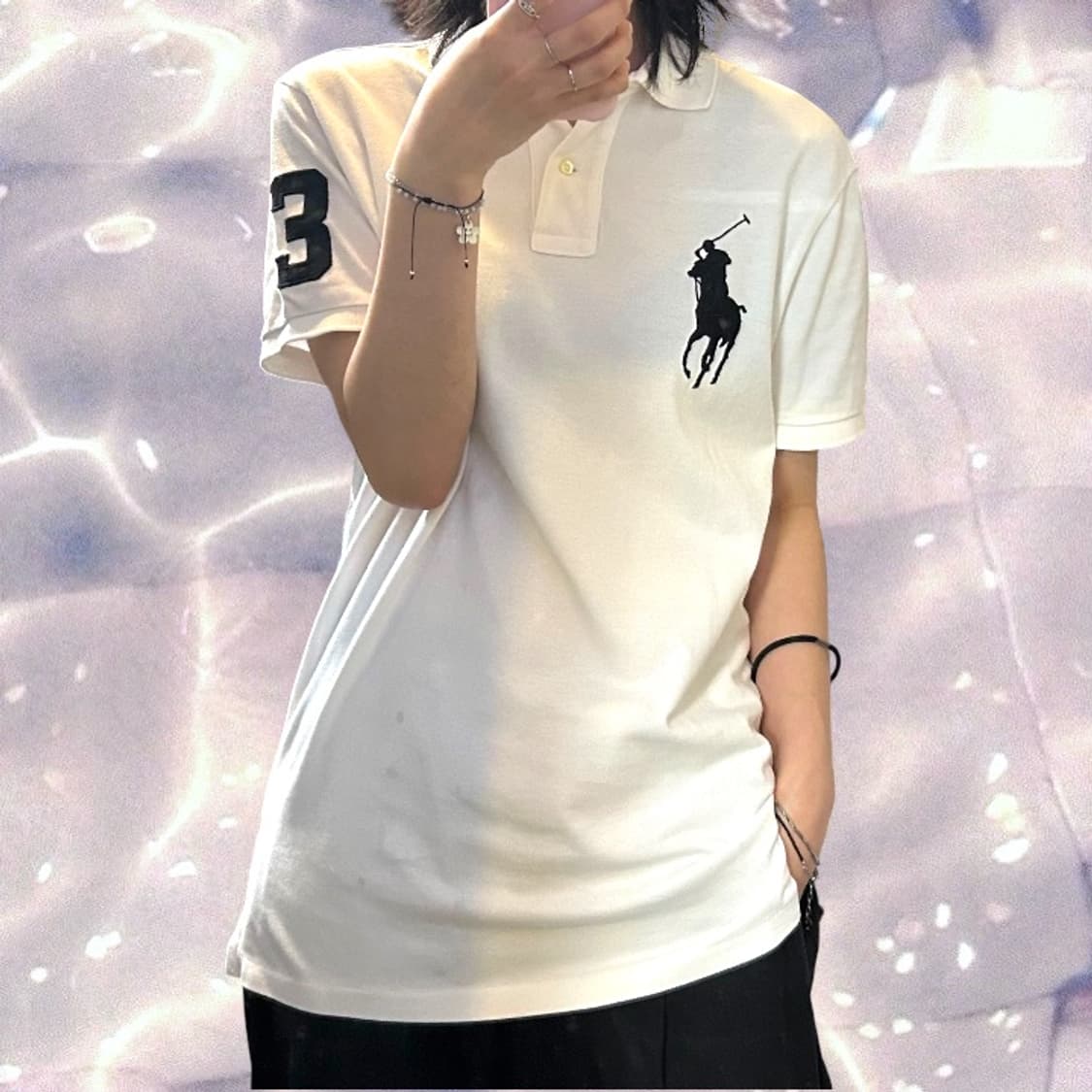 폴로 랄프로렌 빅포니 치프키프 넘버 로고 반팔 카라 티셔츠 화이트 M  상품이미지1
