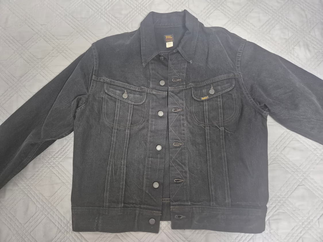 더블알엘 블랙 트러커 자켓 상품이미지1