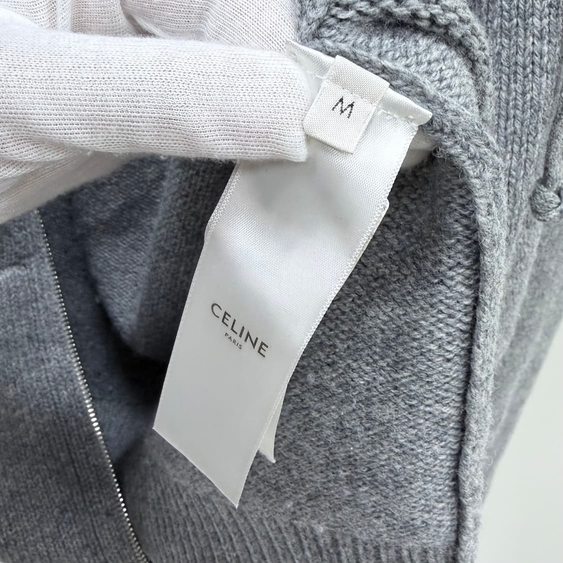 [S+급/M] 셀린느 트리오페 울 캐시미어 후드집업 그레이 상품이미지6