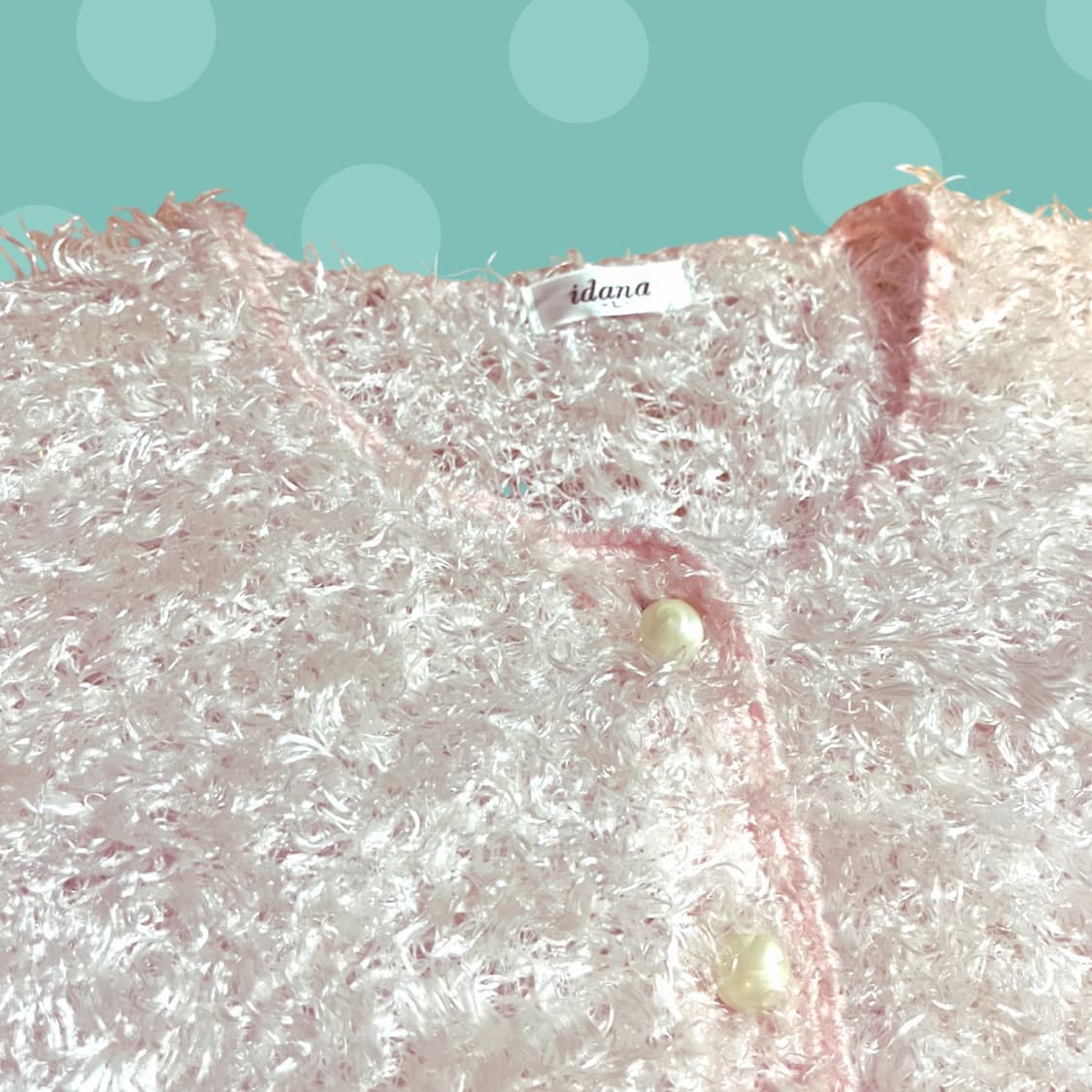 빈티지 베이비핑크 퍼 가디건 상품이미지3