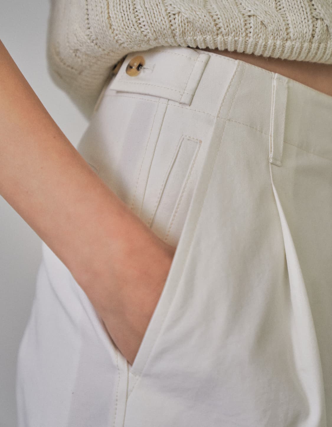 파사드패턴 코튼 워크팬츠 오프화이트 상품이미지4