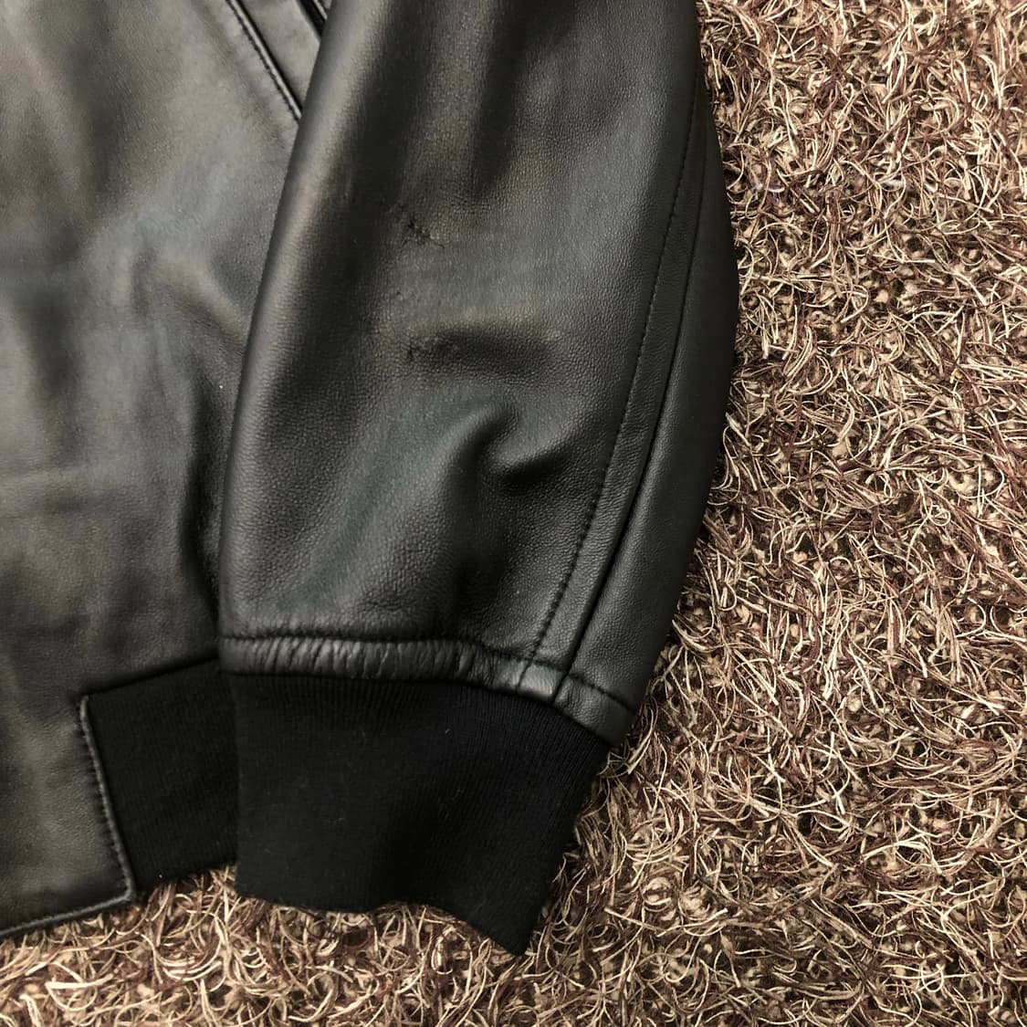 Hasstige 빈티지 양가죽 봄버 블루종 레더 가죽 자켓 상품이미지3