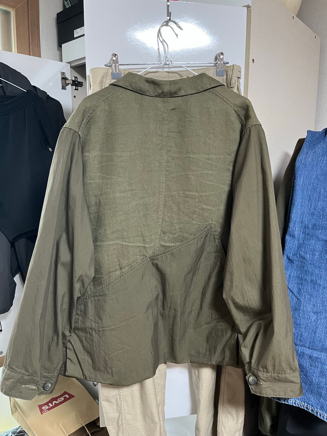 (2) 캐피탈 린넨 치노 크로스 X 개버 링고맨 커버올 카키 상품이미지2