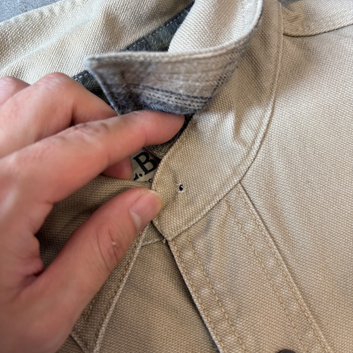 L.L.bean 엘엘빈 베이지 라이닝 체크 워크 셔츠 상품이미지5