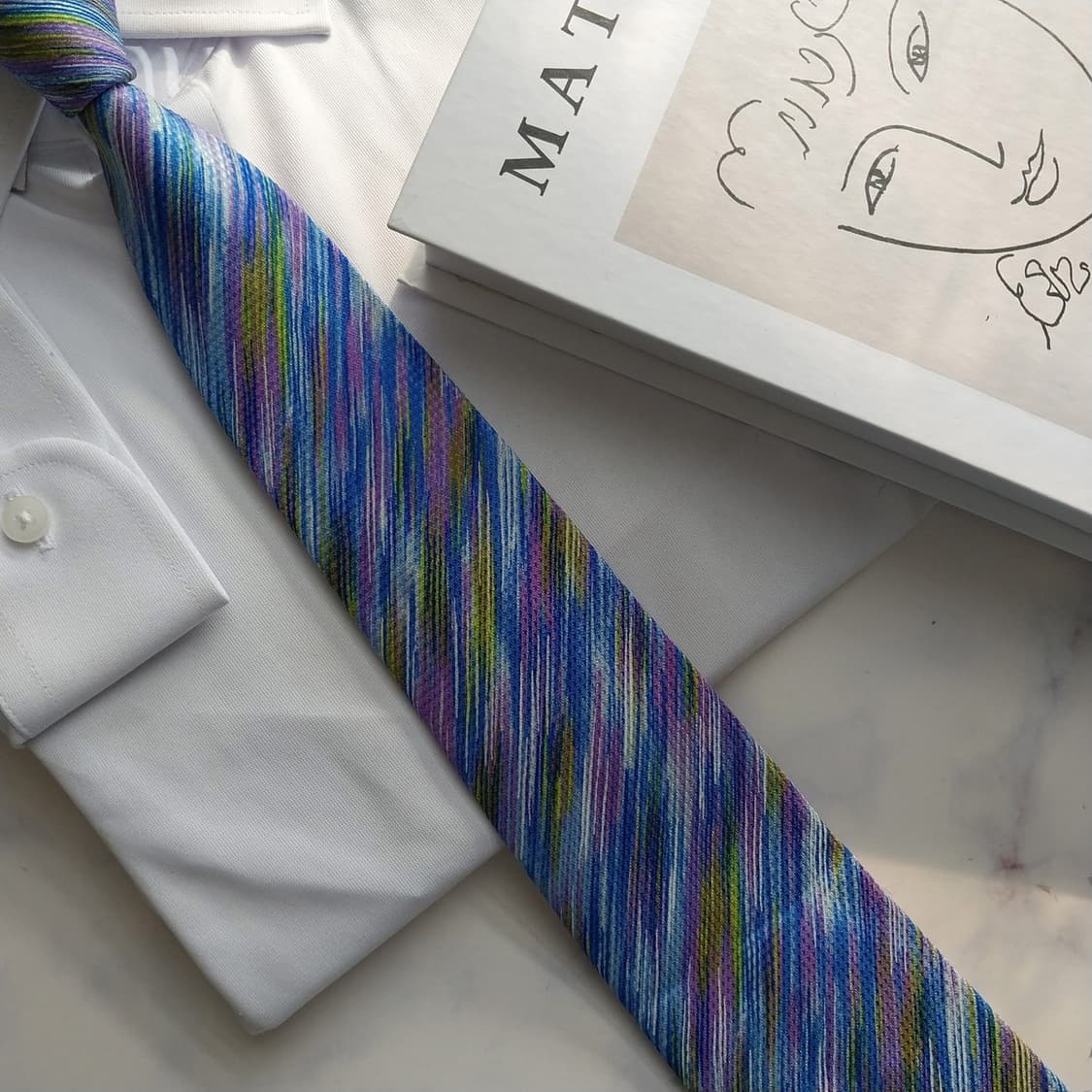 미쏘니 실크 멀티 스트라이프 자카드 넥타이 9.4cm A등급 K1600
 상품이미지8