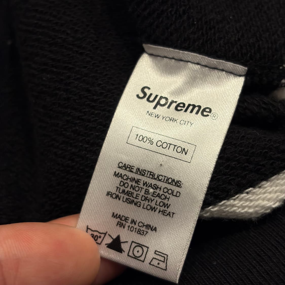 [M] 16s 슈프림 스트라이프 블랙 맨투맨 B413 상품이미지7