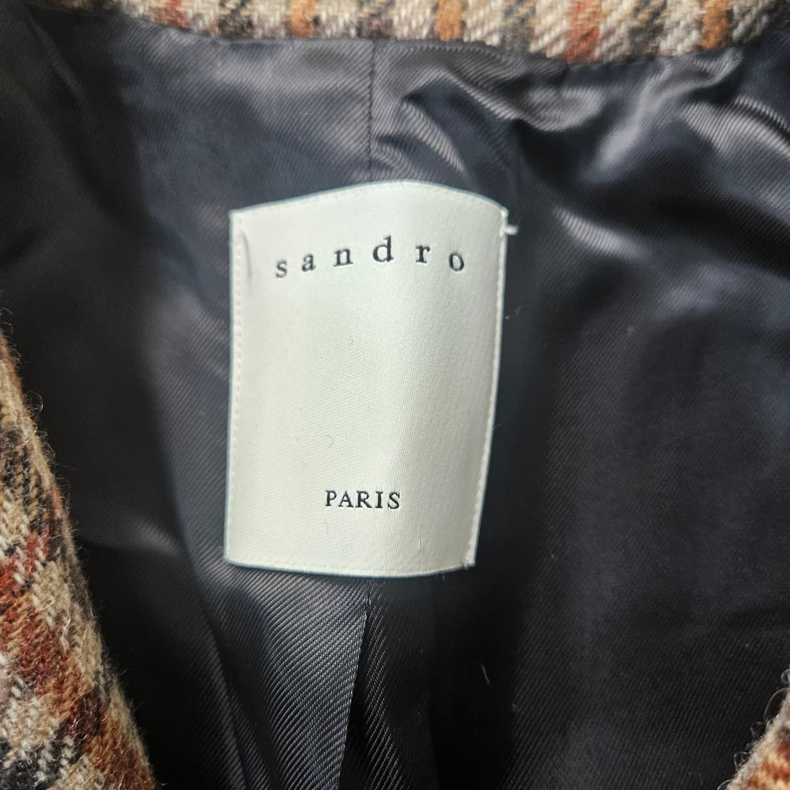 36 산드로 여성 롱 체크 울 코트 0408Y 상품이미지3