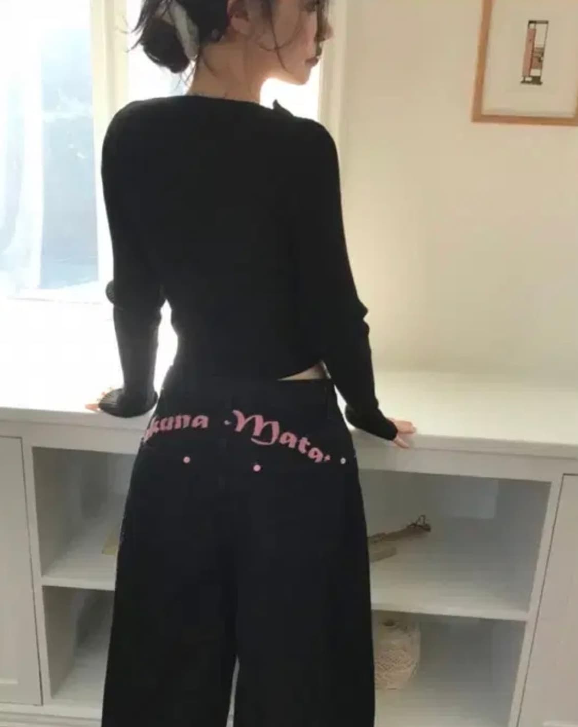 클라우드이모션 레터링 데님 팬츠 상품이미지1