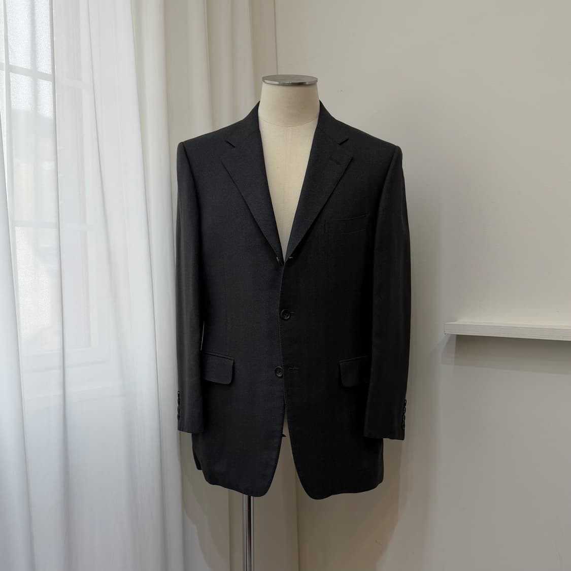 Aquascutum London 실크 100% 헤링본 윈도페인 자켓 상품이미지5