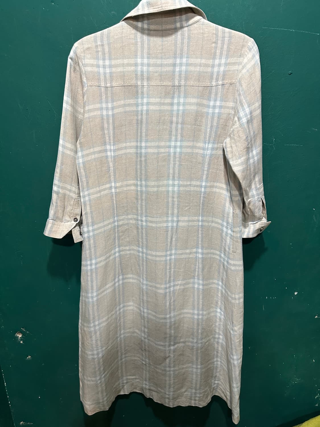 버버리 린넨 체크 롱셔츠  상품이미지3