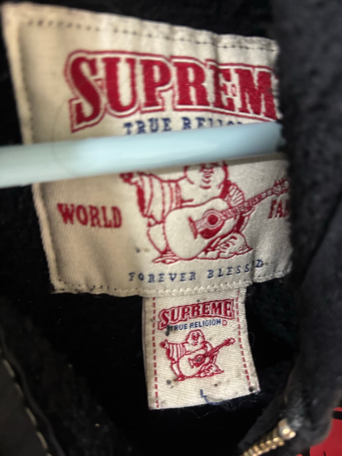 슈프림 x 트루 릴리전 집업 후드 스웨트셔츠 블랙 - 21FW 상품이미지5