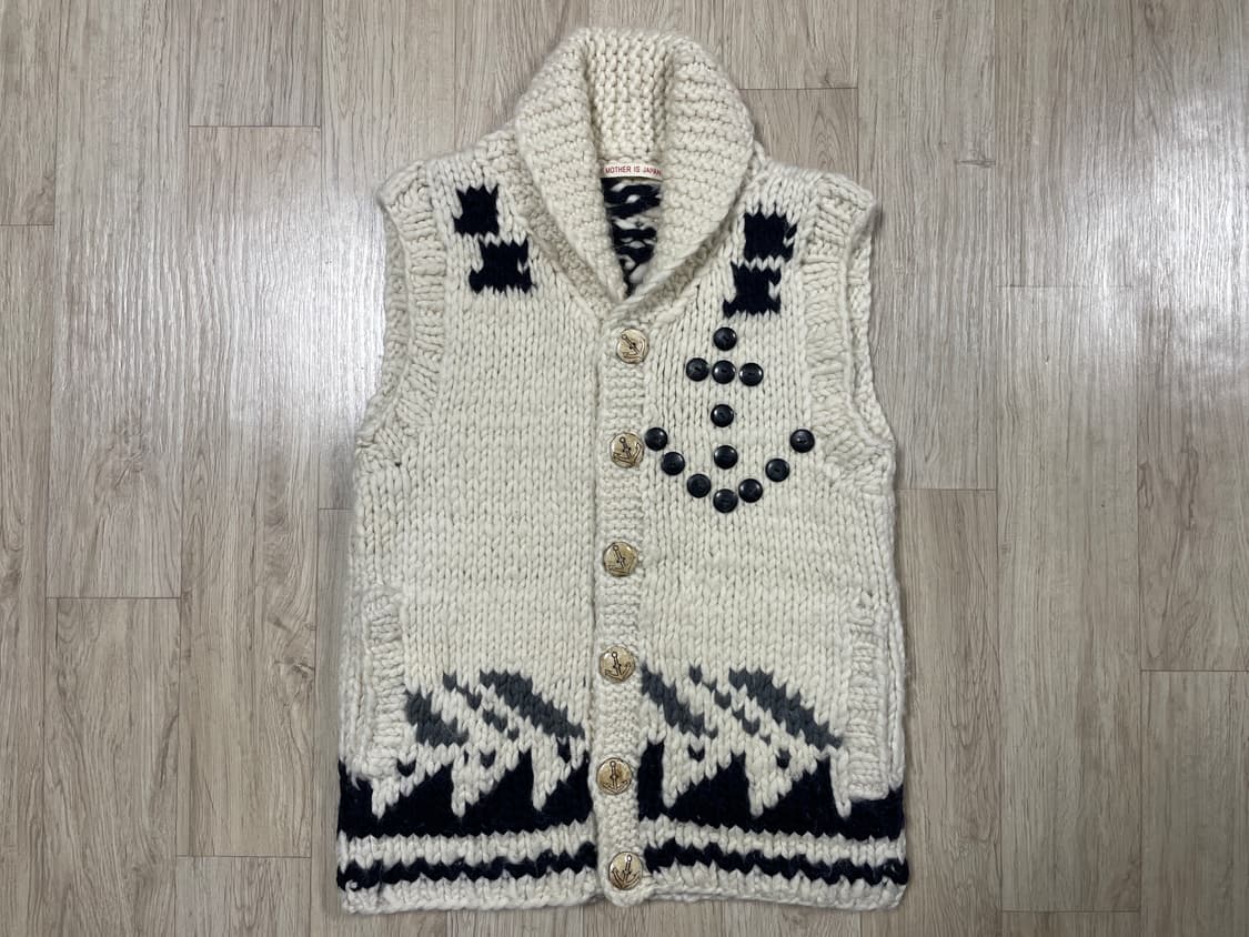 55) 여성 해군패턴 숄카라 코위찬 베스트(네팔제) 상품이미지1