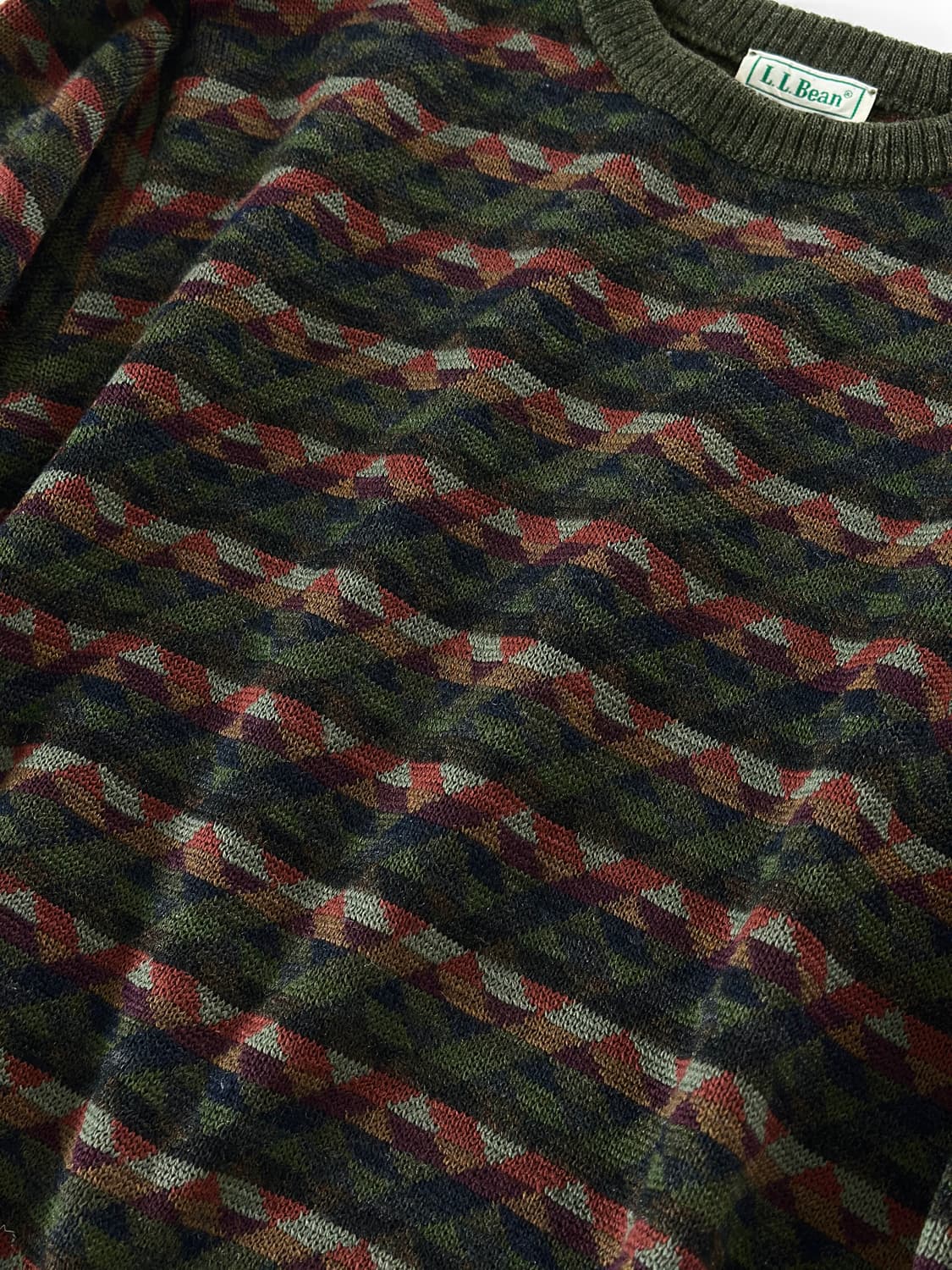 80~90s 빈티지 엘엘빈 지오메트릭 울 스웨터 상품이미지6