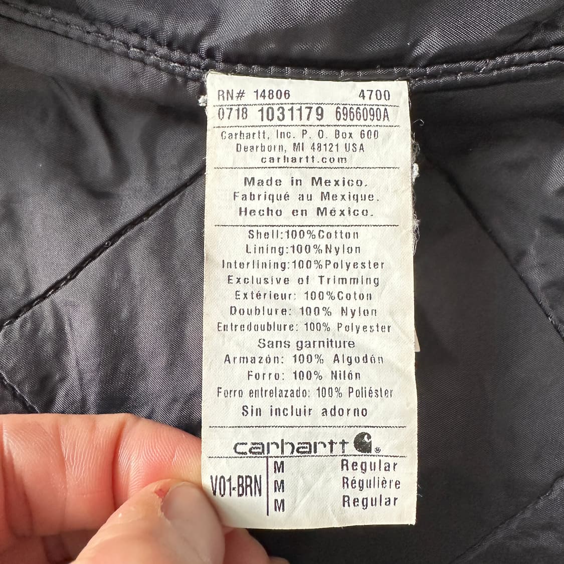 18년 생산 칼하트 V01 BRN 퀼팅 워크 베스트 브라운 M 상품이미지5