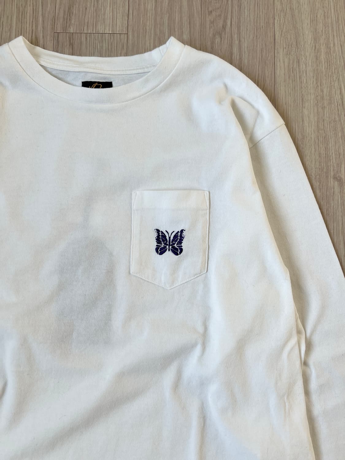 Needles 롱슬리브 포켓 티셔츠 코튼 저지 화이트 상품이미지2