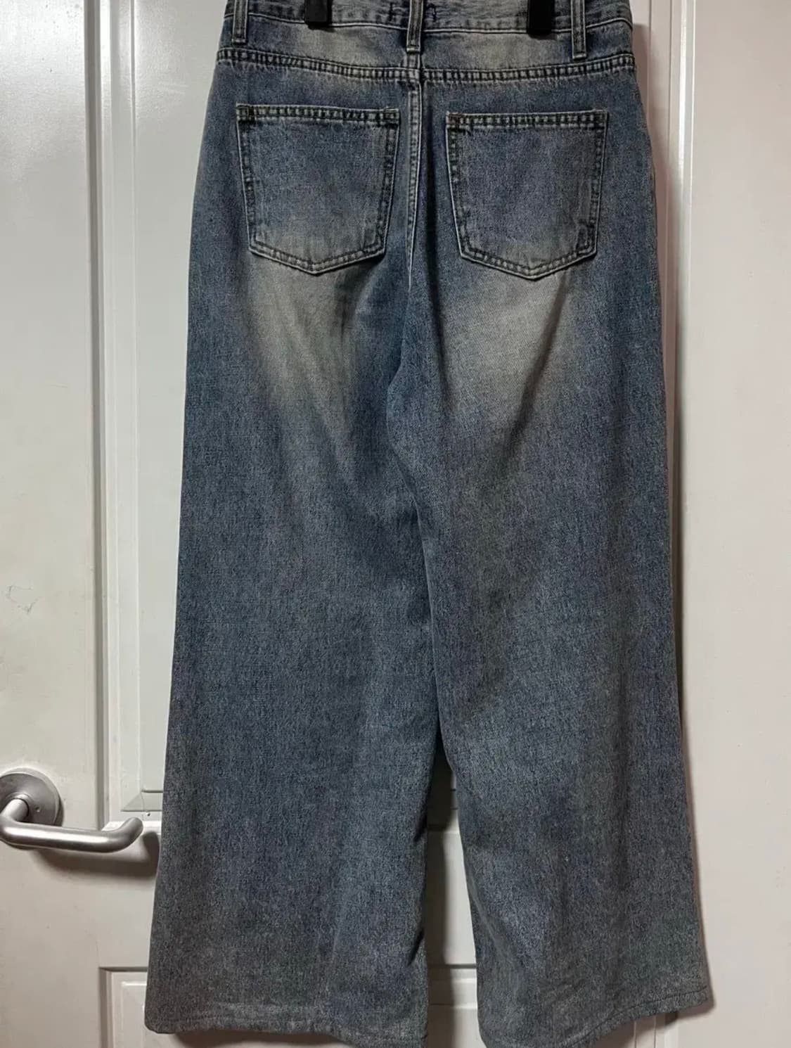 중청 워싱 절개 와이드 팬츠 상품이미지2