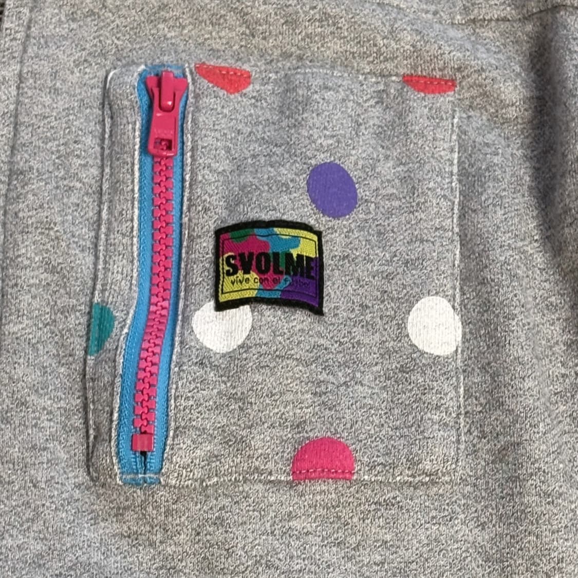 (이체시에눌)일본 SVOLME 스볼메 도트 패치워크 컬러풀 후드집업 상품이미지2