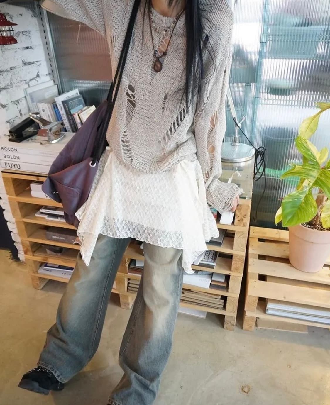 모래하우스 bias washed jeans 상품이미지1