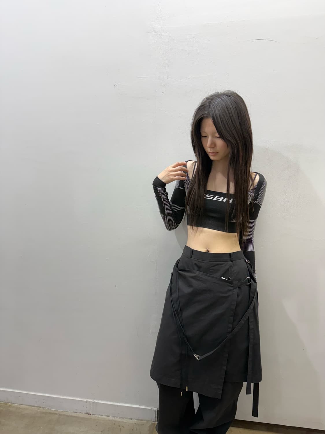 미스비헤이브 크롭 액티브 매쉬탑 상품이미지6