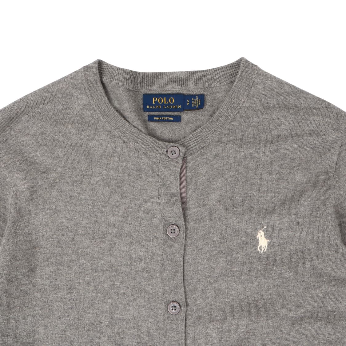폴로 랄프로렌 그레이 피마코튼 라운드 가디건 상품이미지2