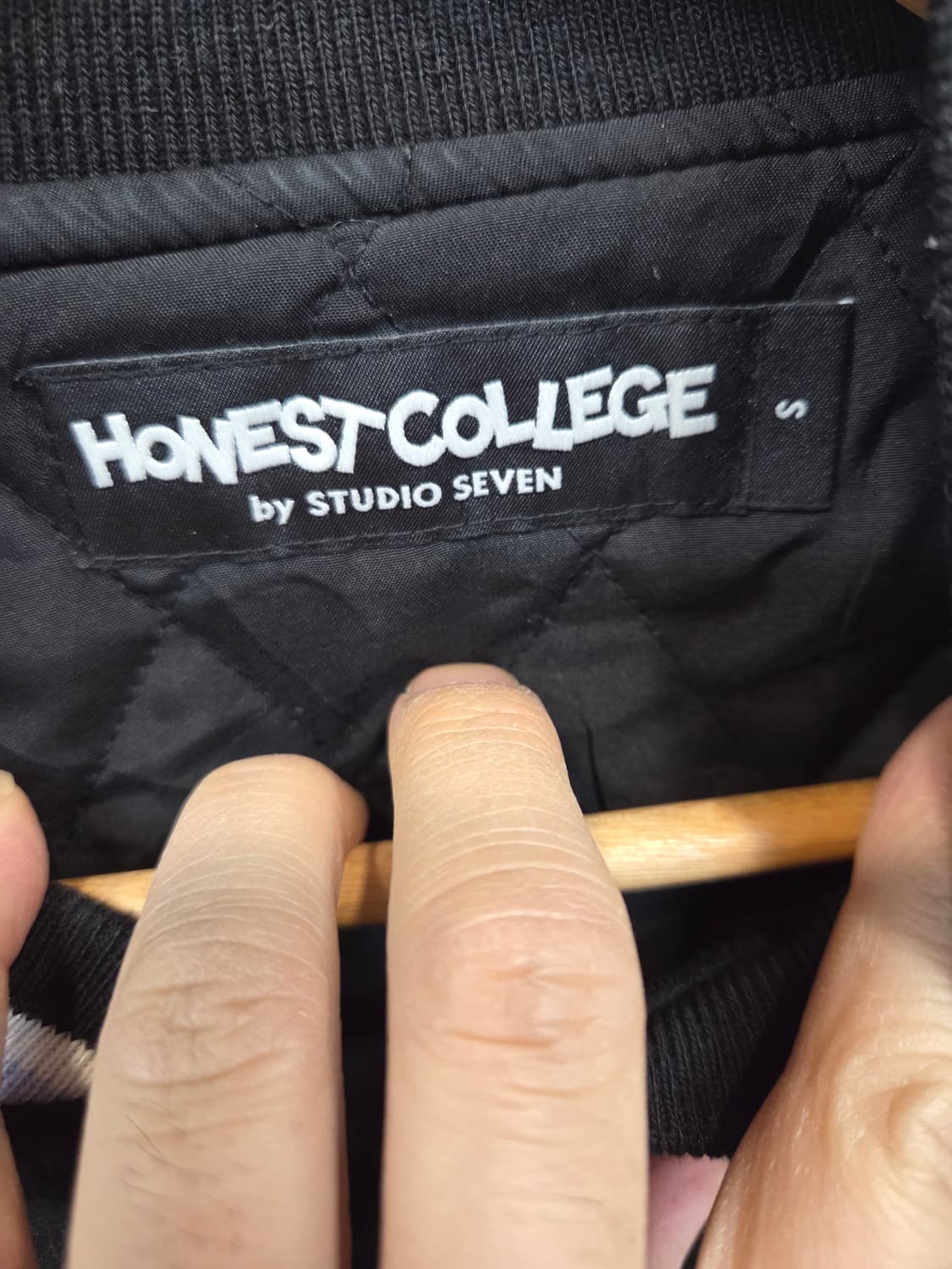 Gu by 스튜디오 세븐 울 레더 바시티자켓 s 상품이미지3