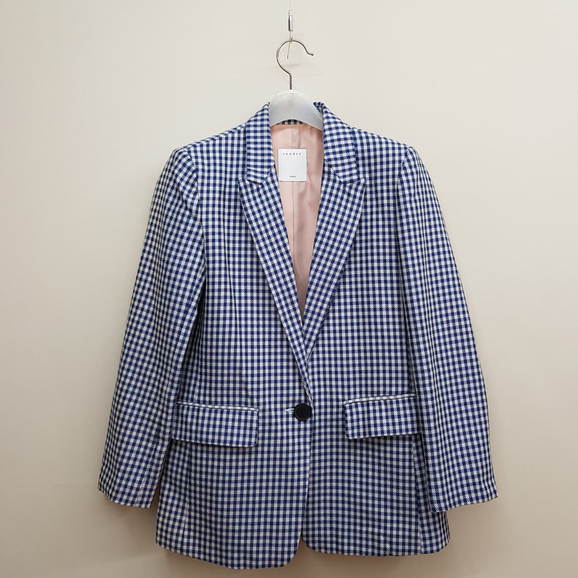 산드로 하운드투스 체크 자켓 36사이즈 상품이미지2