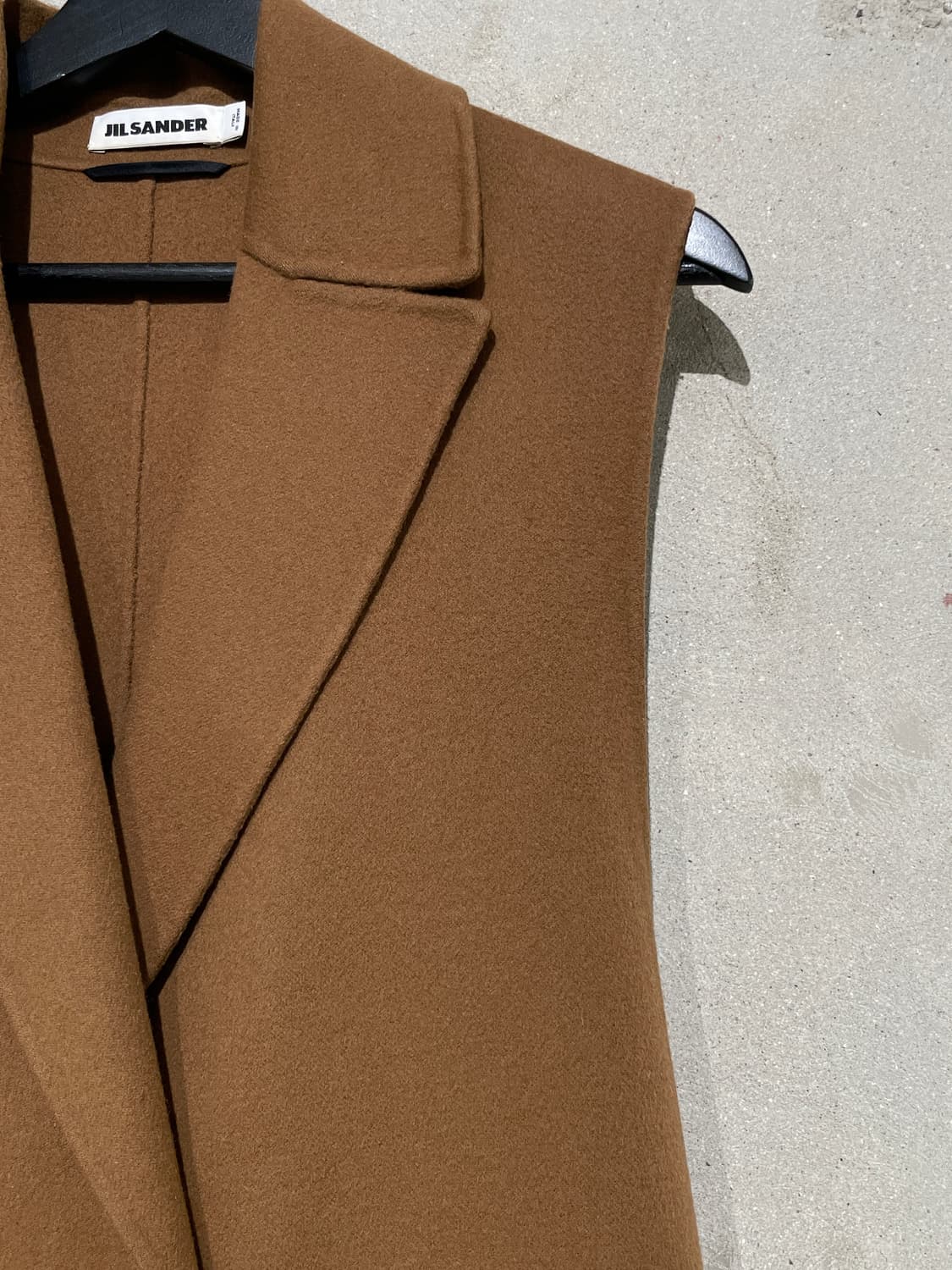 질샌더 카멜 울 캐시미어 롱 베스트 상품이미지3