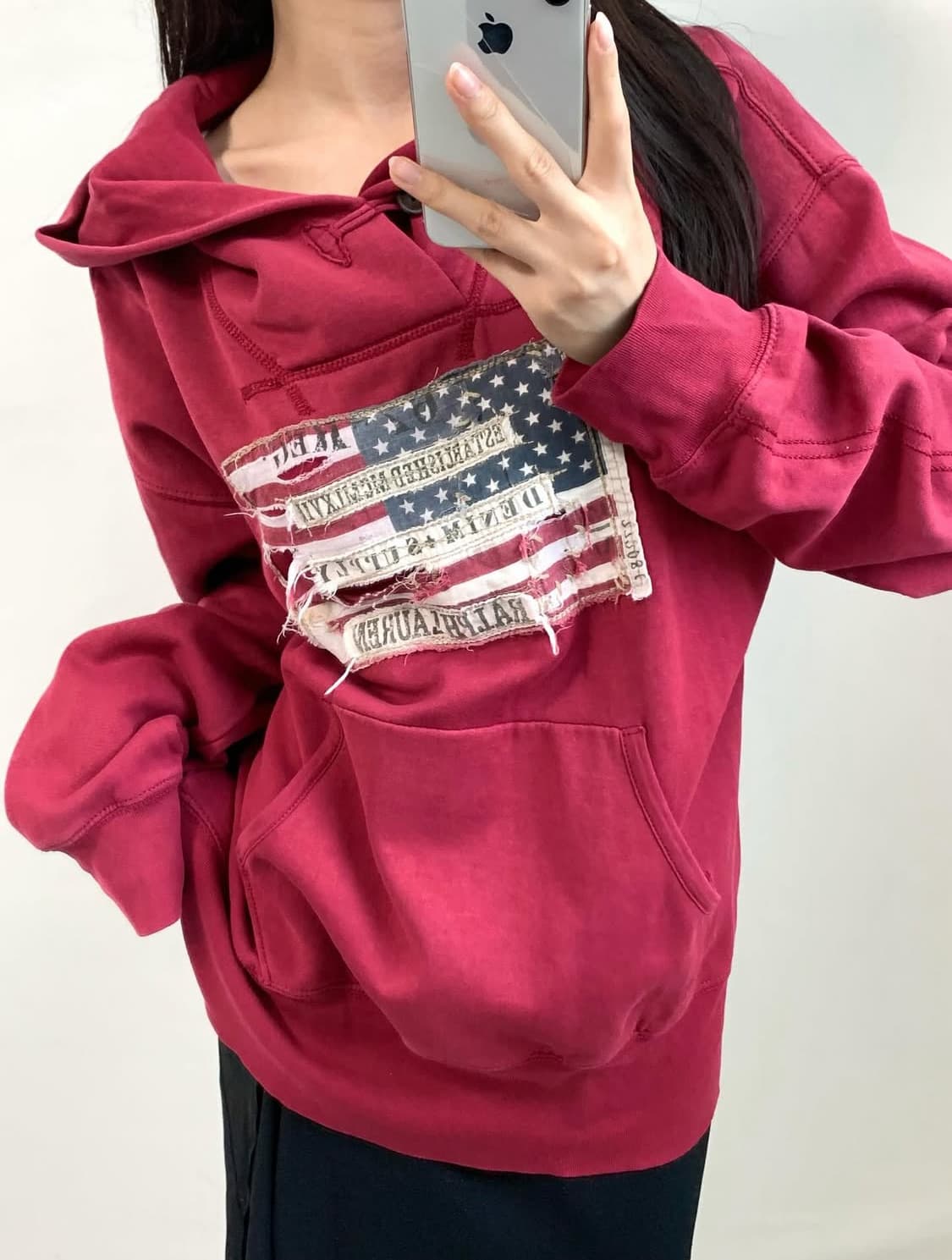 Polo denim&suply 폴로데님엔서플라이 레드 성조기 후드티 상품이미지1