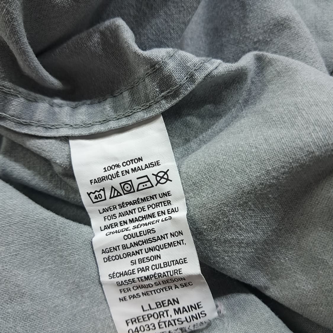 CL501 XL 엘엘빈 00s 말레이시아판 투포켓 실버그레이 워크 셔츠 상품이미지5