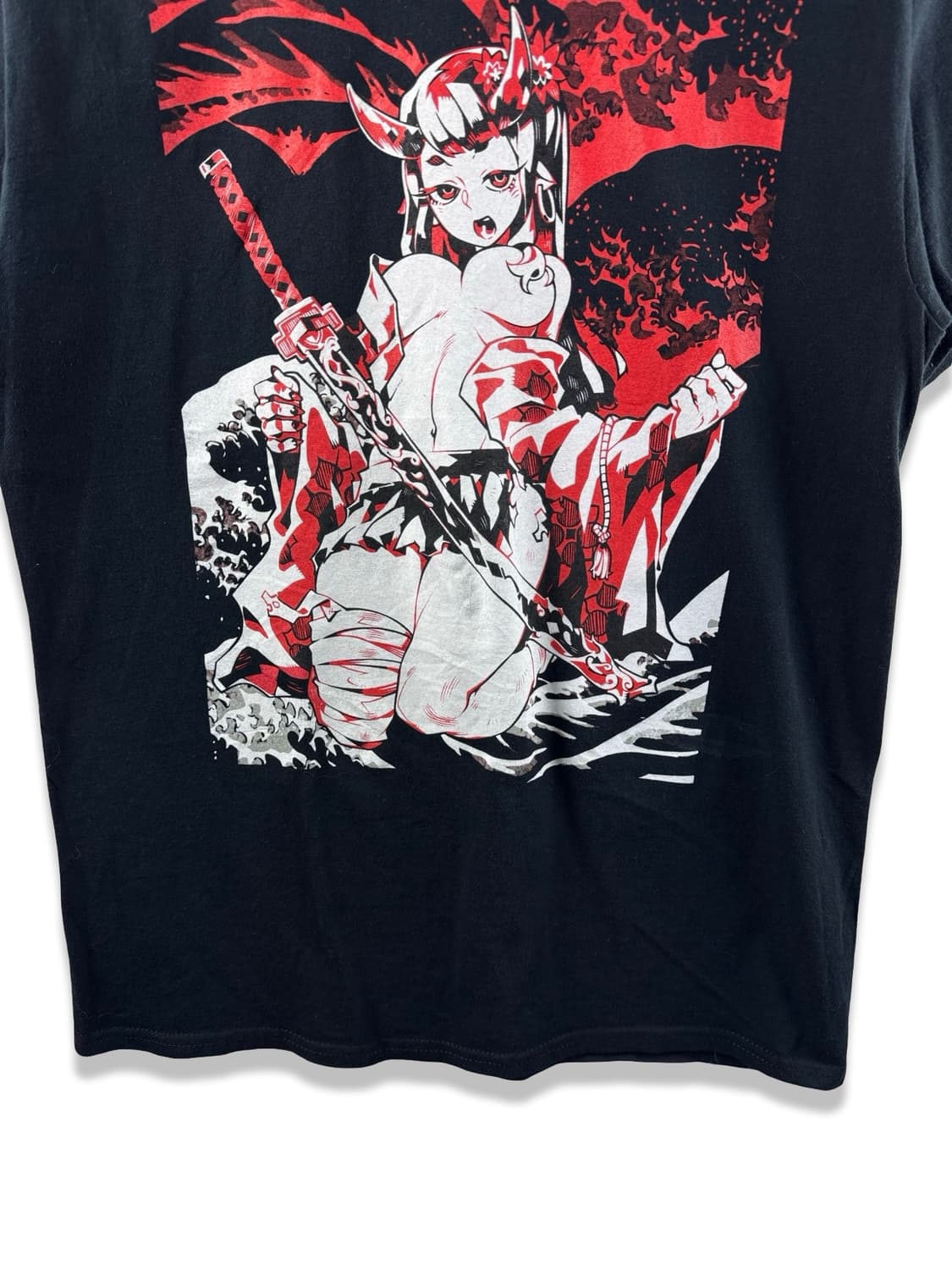 Bad Habits 카타나 그래픽 다크애니 티셔츠2078 상품이미지3