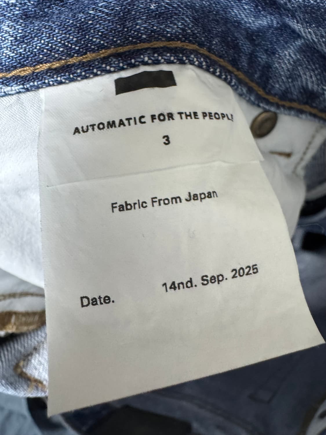 오토매틱포더피플 워시드 데님 3사이즈 상품이미지2