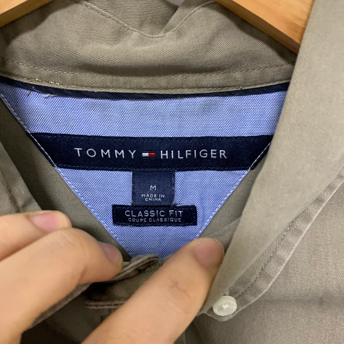 타미힐피거 빈티지 카키 남방 셔츠 M 남녀공용 상품이미지4