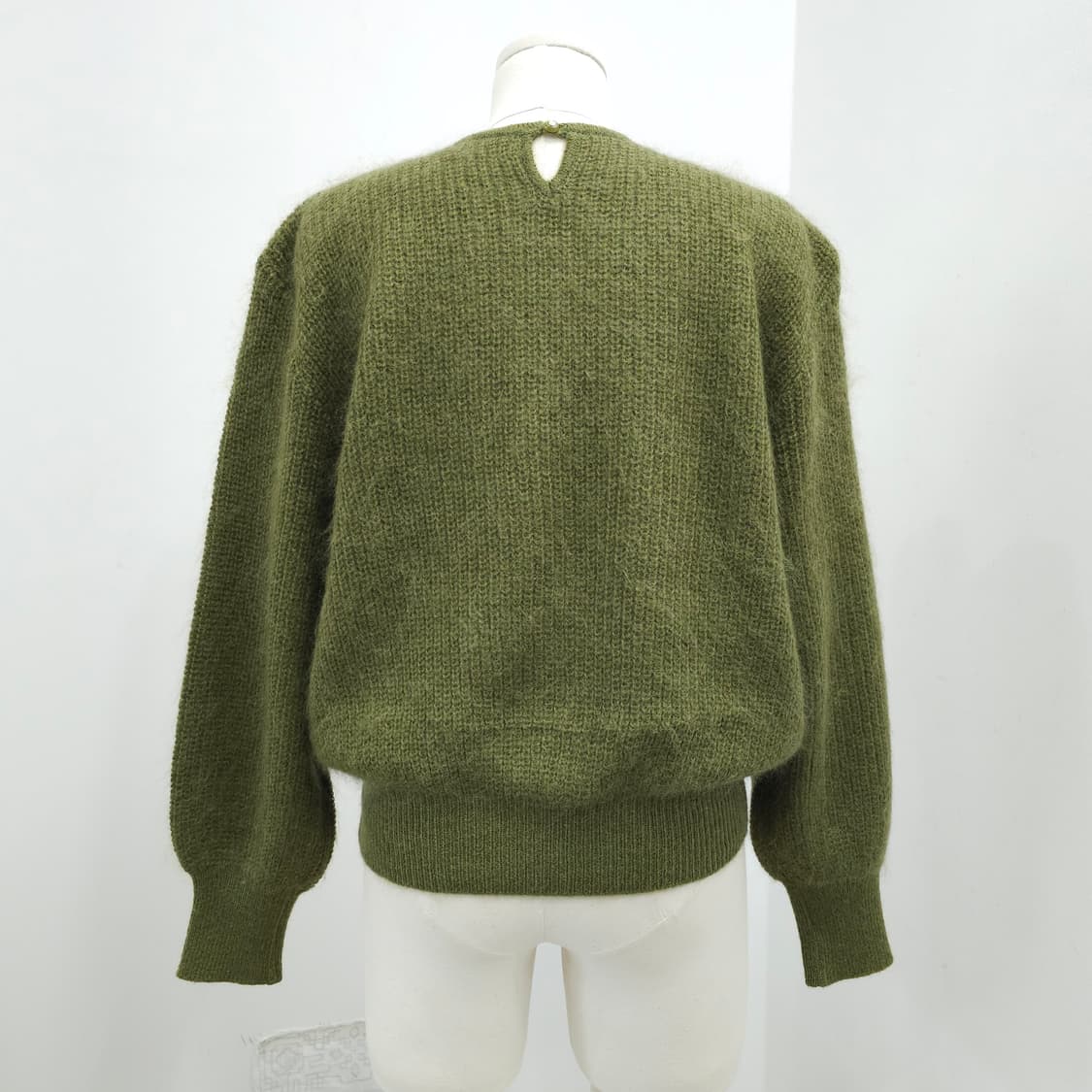 올리브그린 모헤어 다이아 패턴 자수니트 스웨터  상품이미지2