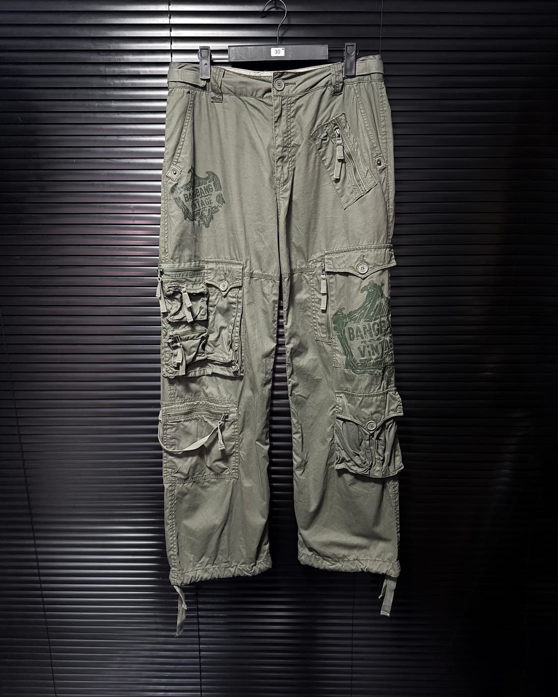 뱅뱅 빈티지 진스 카고 유틸리티 포켓 밀리터리 워크 팬츠 아메카지 30 상품이미지2