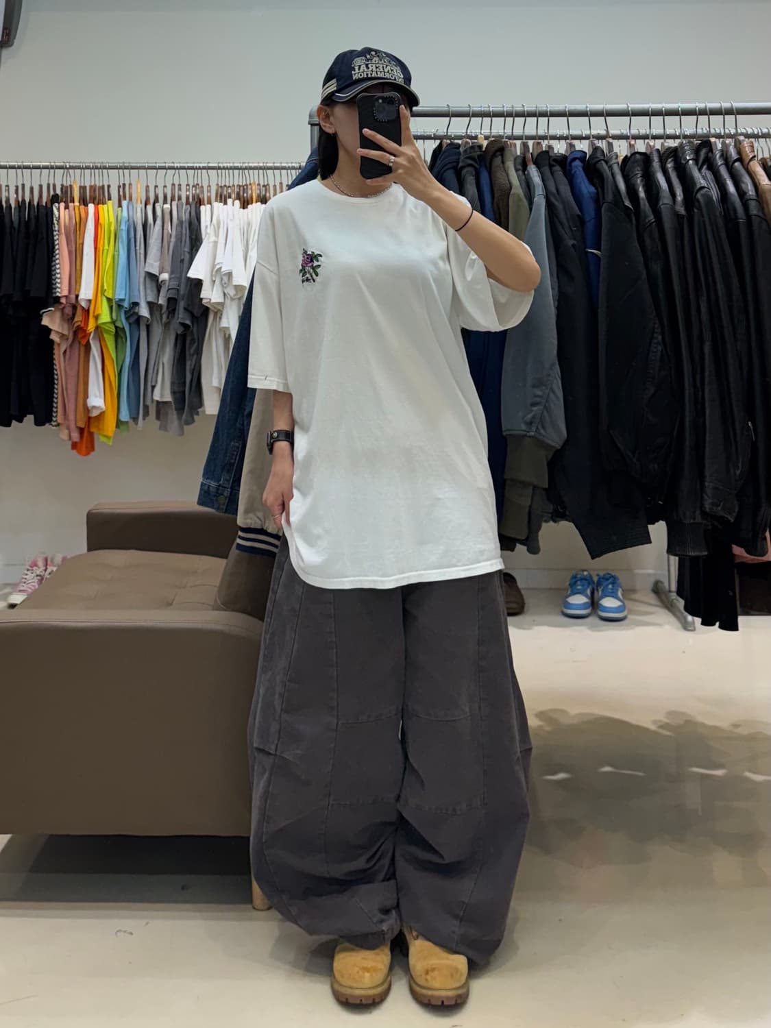 스투시 가슴 플라워 반팔 XL 80 57 58 24.5/6 상품이미지7