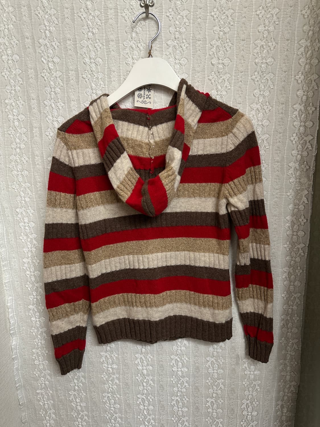 attention wool100% 후드 니트 집업 상품이미지5