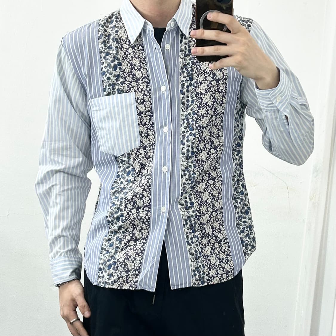 꼼데가르송 옴므 플라워 패치워크 셔츠 상품이미지2