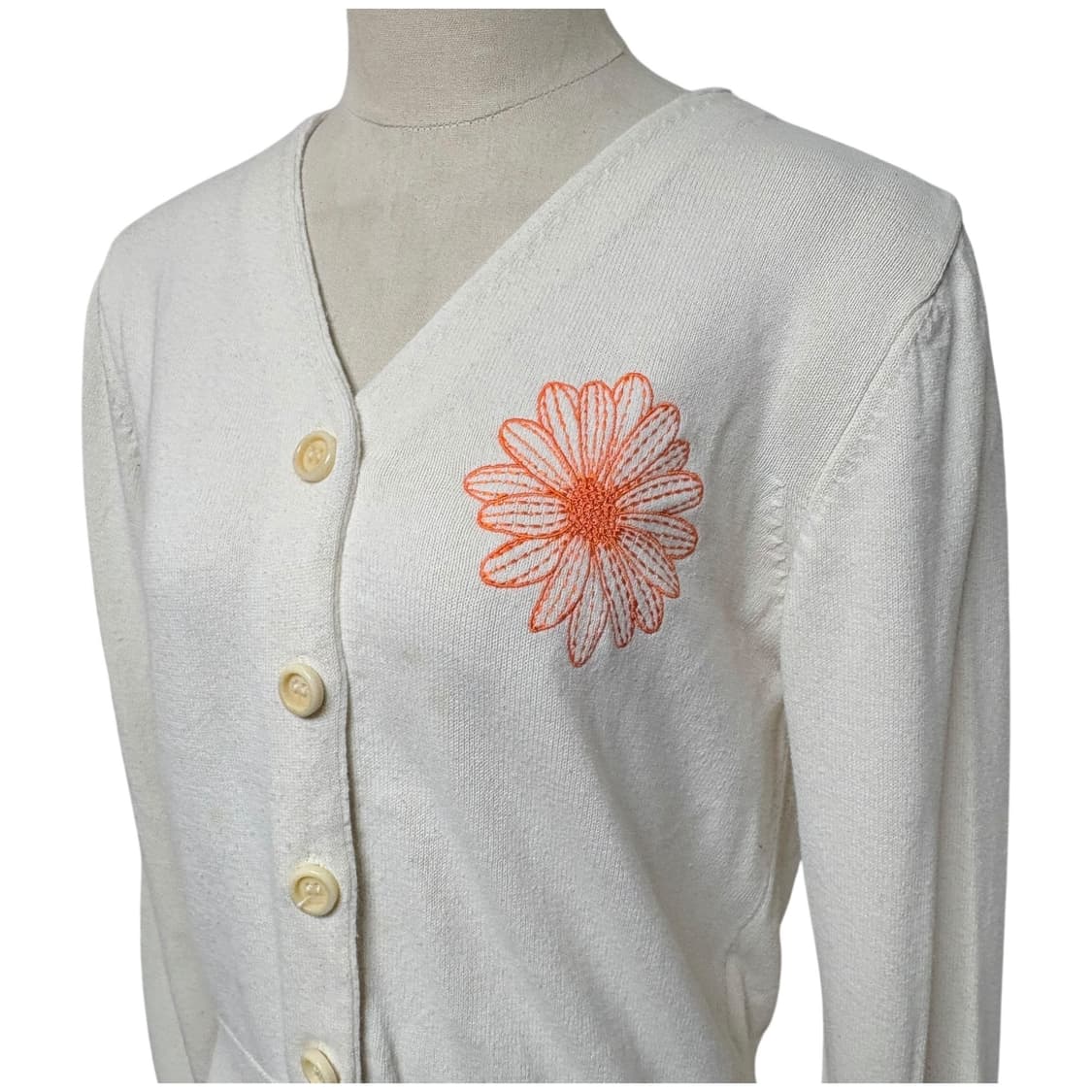 3676 마르디 메르크디 아이보리 꽃자수 니트가디건 상품이미지2