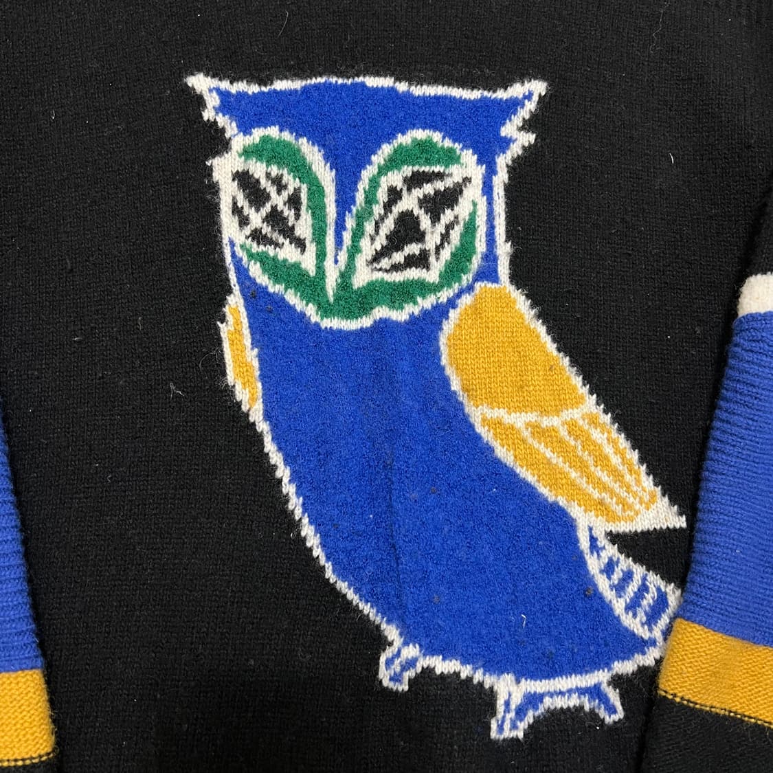 럭키슈에뜨 여성 모직 올빼미 패턴 자수 니트 스웨터 [블랙] FREE 상품이미지4