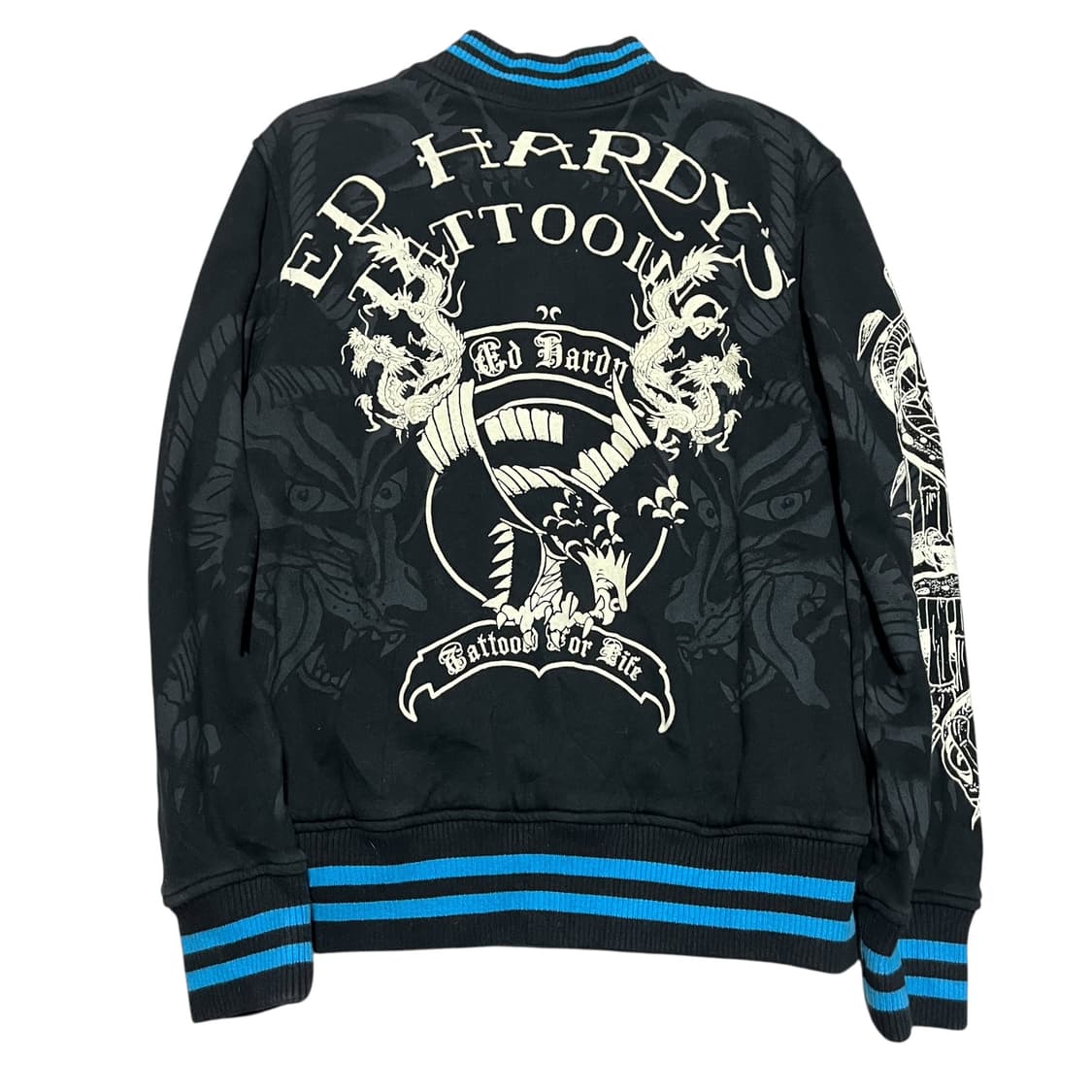 에드하디 00‘s 올드스쿨 타투 면 바시티 봄버 자켓 상품이미지1