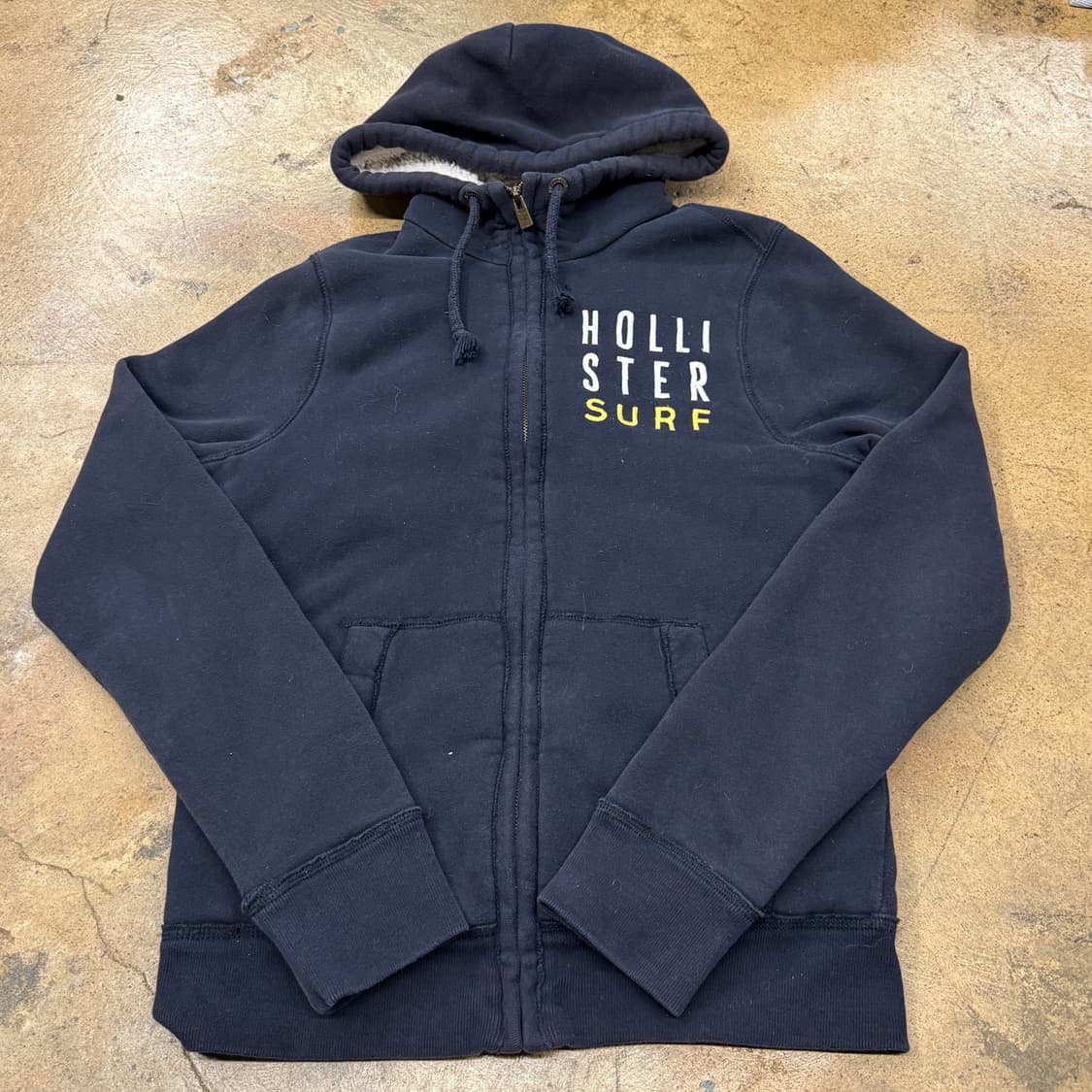 홀리스터 네이비 양털 후드집업 상품이미지2