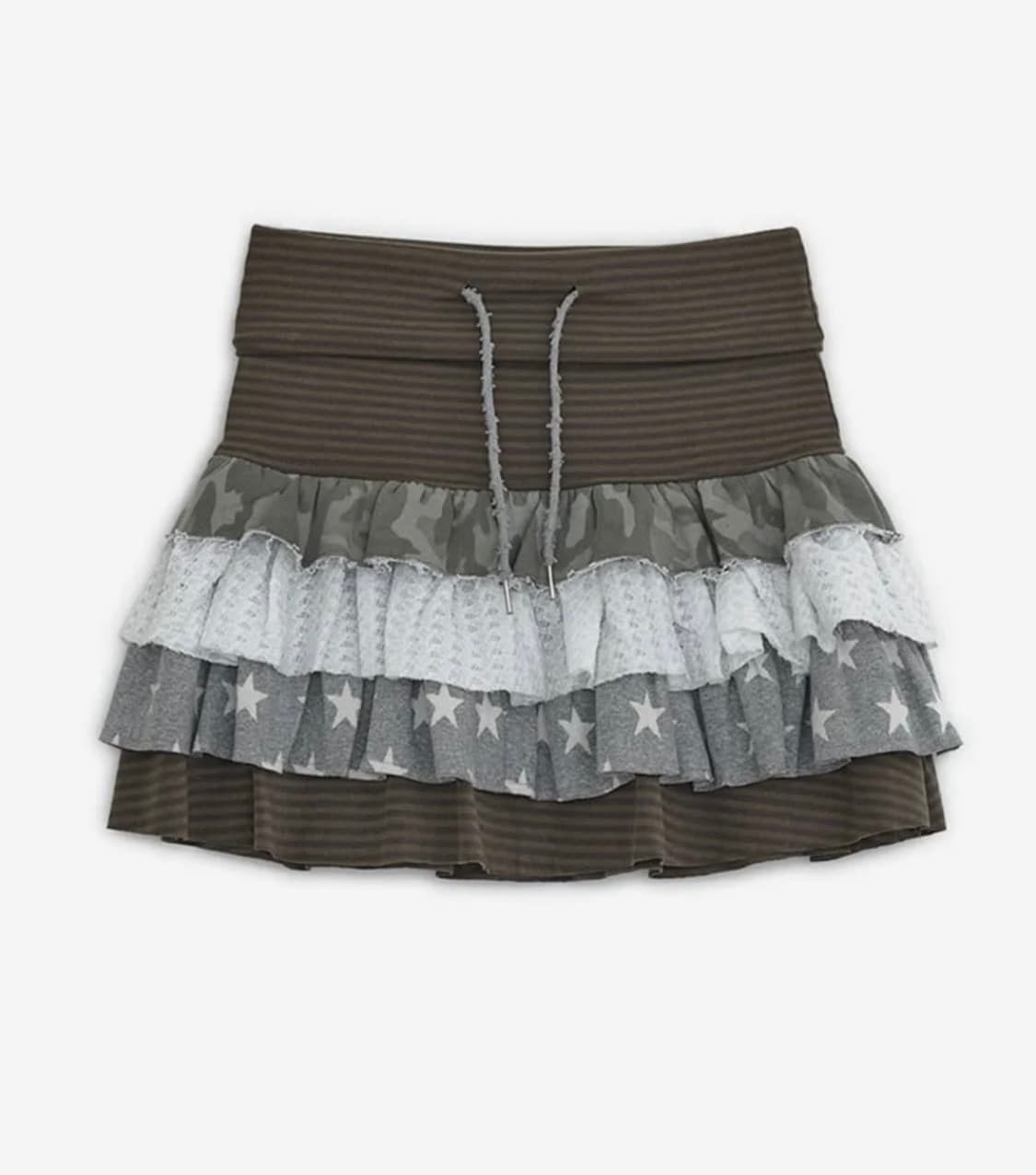 허그유어스킨 캉캉 레이어드 스커트 브라운 상품이미지1