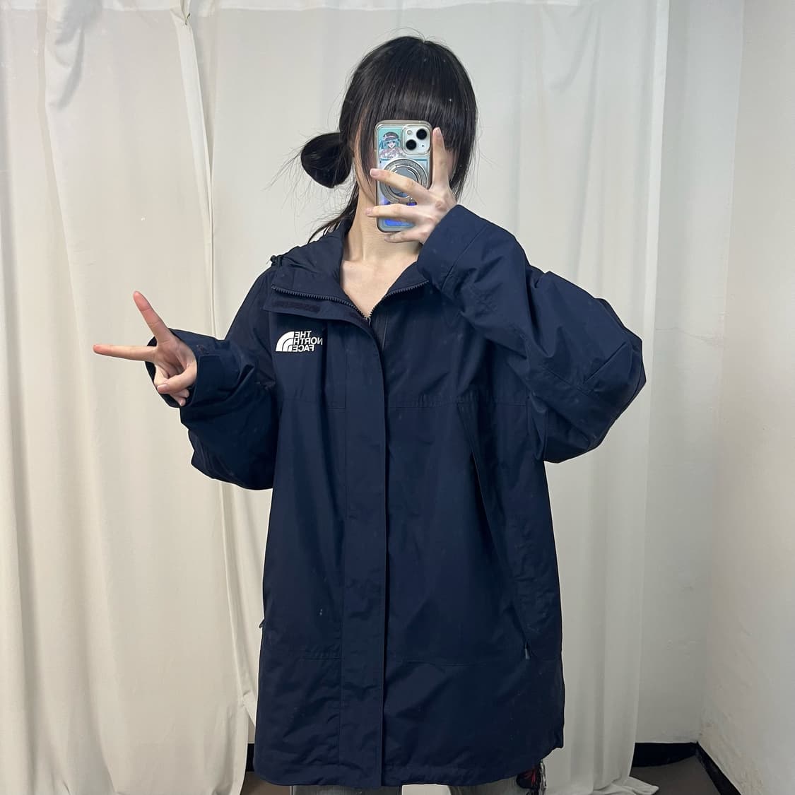 The North Face navy windbreaker 상품이미지2