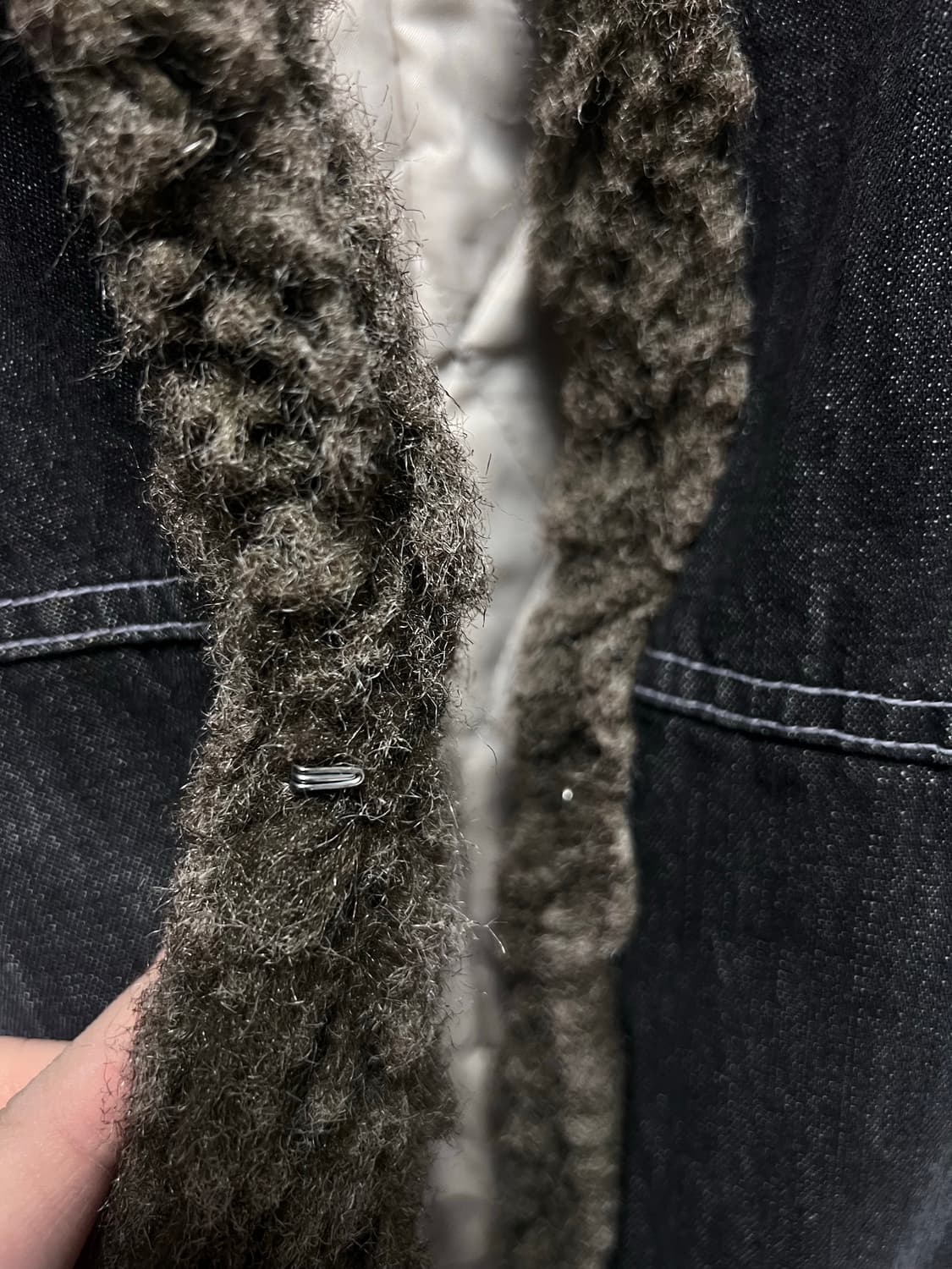 jpn vtg 일본 빈티지 흑청 데님 퍼 트리밍 자켓 상품이미지4