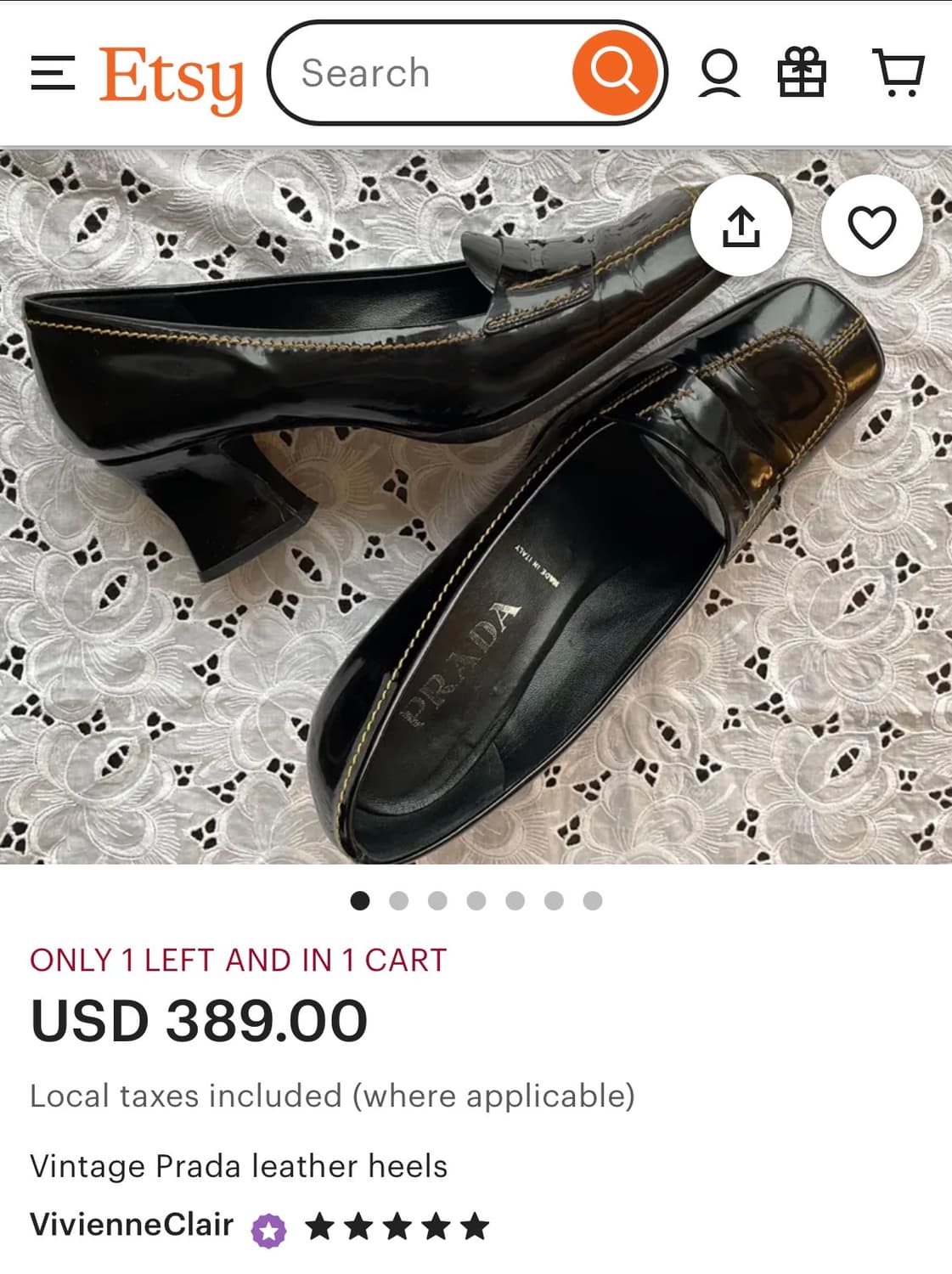 PRADA 프라다 페니 로퍼 힐 36.5 (235) 올드머니 상품이미지10