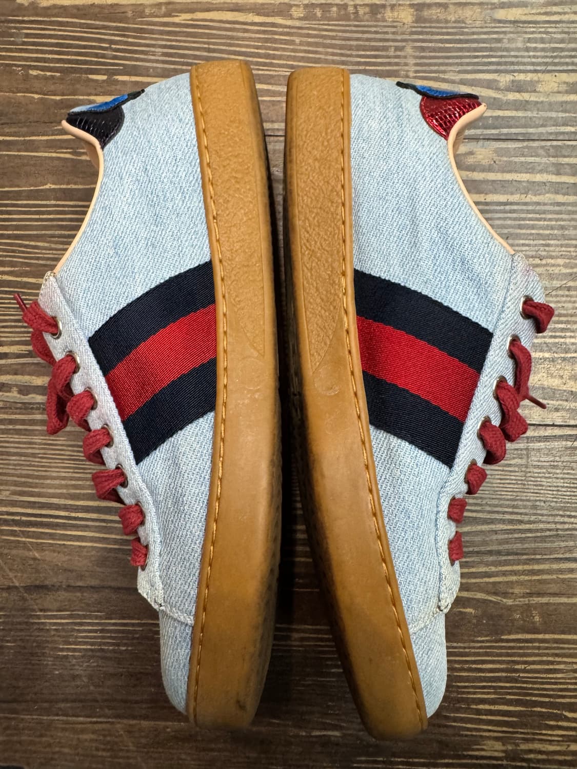 구찌 플로럴 자수 데님 에이스 빈티지 스니커즈 245~250 상품이미지2