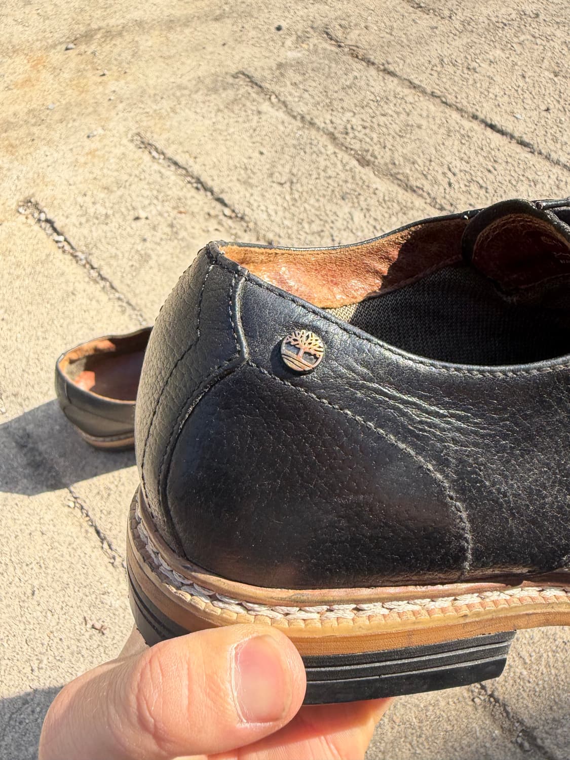 00s Timberland 블랙 레더 더비 슈즈 260mm 상품이미지6