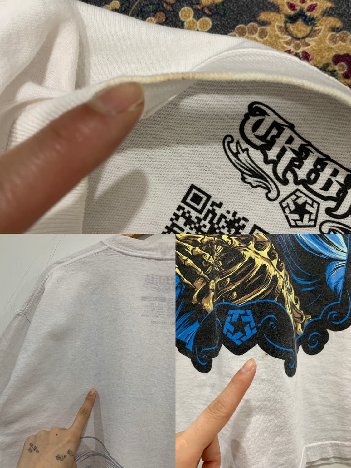 (빈티지)TRIBAL 올드스쿨 해골 빅 프린팅 튜블러 반팔티셔츠 상품이미지9